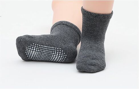 Toddler Grip Socks Unisex Baby Seamless Crew Ankle Cotton Socks Non-Slip for Girls Boys 6 Pairs in Saudi Arabia