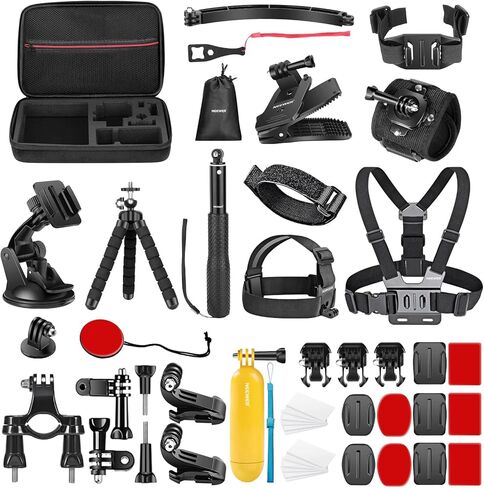 NEEWER LS-31 عدسة تكبير 15X + مجموعة ملحقات كاميرا الحركة 50 في 1 المتوافقة مع GoPro Hero 13 12 11 10، ملحقات التثبيت المتوافقة مع DJI Insta360 SJCAM DBPOWER AKASO VicTsing APEMAN in Kuwait