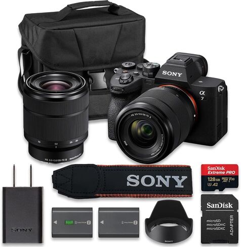 Sony Alpha a7 IV | USA Model | Full Frame Mirrorless Camera with FE 24-105mm f/4 G OSS Standard Zoom Lens + 64GB SF-M Tough Series UHS-II SDXC Memory Card + Camera Case in Kuwait