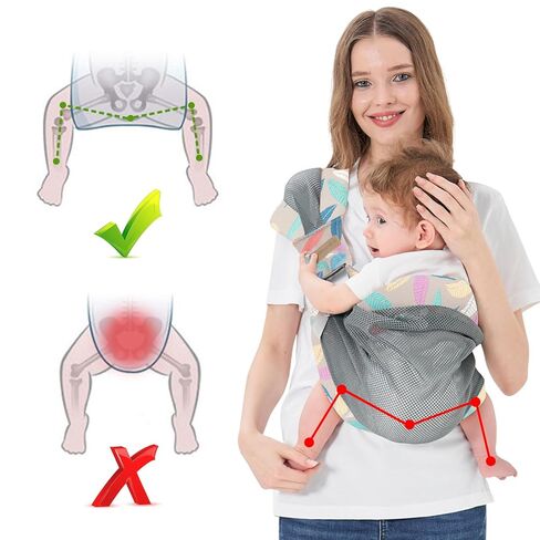 IULONEE Baby Wraps Carrier Baby Carrier Newborn to Toddler Lightweight Infant Wrap Sling Baby Holder Adjustable Toddler Carrier Holder Ergonomic Baby Sling for Newborn Up to 6-36 Months (Blue) in Kuwait