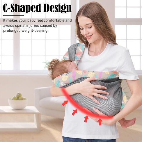 IULONEE Baby Wraps Carrier Baby Carrier Newborn to Toddler Lightweight Infant Wrap Sling Baby Holder Adjustable Toddler Carrier Holder Ergonomic Baby Sling for Newborn Up to 6-36 Months (Blue) in Kuwait