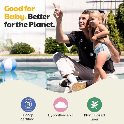 DYPER Baby Swim Diapers Size Medium (20-31 lbs), 19 Count | Disposable Swim Pants | Plant-Based, Hypoallergenic & Fragrance Free | Won't Swell in Water | for Pool, Beach, Swim Lessons & Water Play in Saudi Arabia