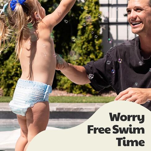 DYPER Baby Swim Diapers Size Medium (20-31 lbs), 19 Count | Disposable Swim Pants | Plant-Based, Hypoallergenic & Fragrance Free | Won't Swell in Water | for Pool, Beach, Swim Lessons & Water Play in Saudi Arabia