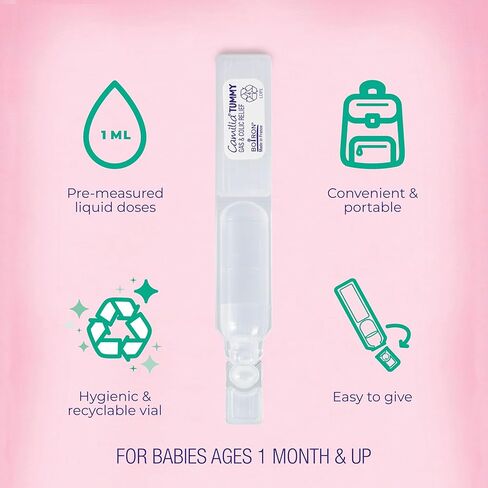 Boiron Camilia Tummy Drops 40 Count (Pack of 2) Bundle with Pen for Colic, Painful Gas, Bloating, & Fussiness - Sterile and Non-Drowsy Liquid Doses in Kuwait