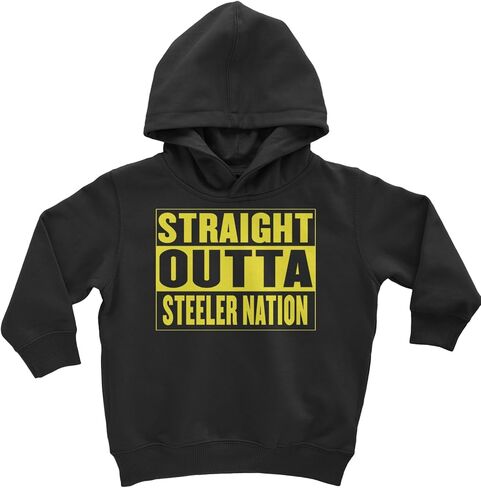 Expression Tees Straight Outta Steeler Nation Football Toddler-Sized Hoodie And Infant Fleece Rompers in Kuwait