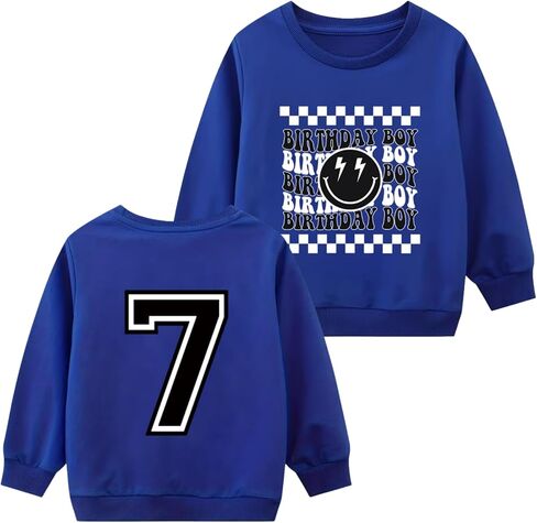 Birthday Boys Sweatshirt 2-7 Years Old Kids Boy Birthday Pullove Party Long Sleeve Tops in Kuwait