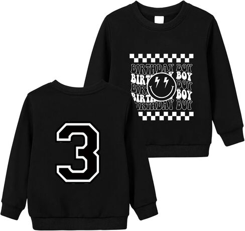 Birthday Boys Sweatshirt 2-7 Years Old Kids Boy Birthday Pullove Party Long Sleeve Tops in Kuwait
