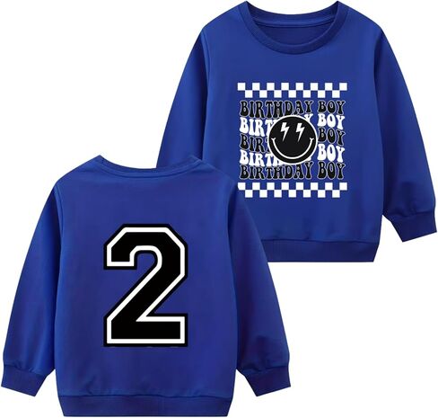 Birthday Boys Sweatshirt 2-7 Years Old Kids Boy Birthday Pullove Party Long Sleeve Tops in Kuwait