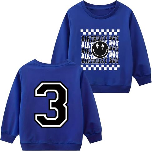 Birthday Boys Sweatshirt 2-7 Years Old Kids Boy Birthday Pullove Party Long Sleeve Tops in Kuwait
