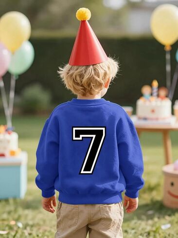 Birthday Boys Sweatshirt 2-7 Years Old Kids Boy Birthday Pullove Party Long Sleeve Tops in Kuwait