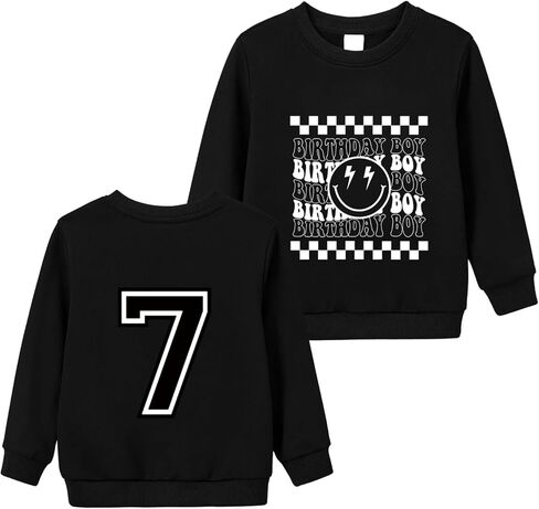 Birthday Boys Sweatshirt 2-7 Years Old Kids Boy Birthday Pullove Party Long Sleeve Tops in Kuwait