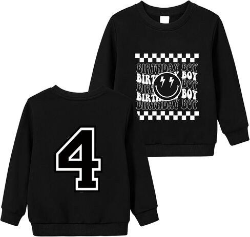 Birthday Boys Sweatshirt 2-7 Years Old Kids Boy Birthday Pullove Party Long Sleeve Tops in Kuwait