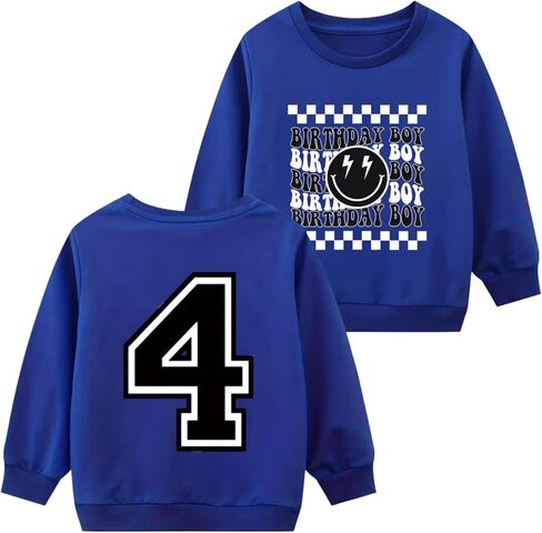 Birthday Boys Sweatshirt 2-7 Years Old Kids Boy Birthday Pullove Party Long Sleeve Tops in Kuwait