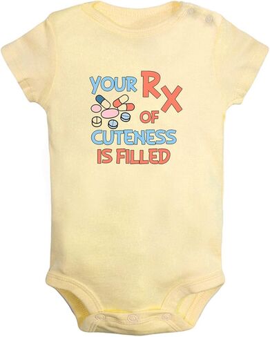 iDzn Your RX of Cuteness is Filled Novelty Rompers, Newborn Baby Bodysuits Jumpsuits, 0-24 Months Babies One-Piece Outfits in Saudi Arabia