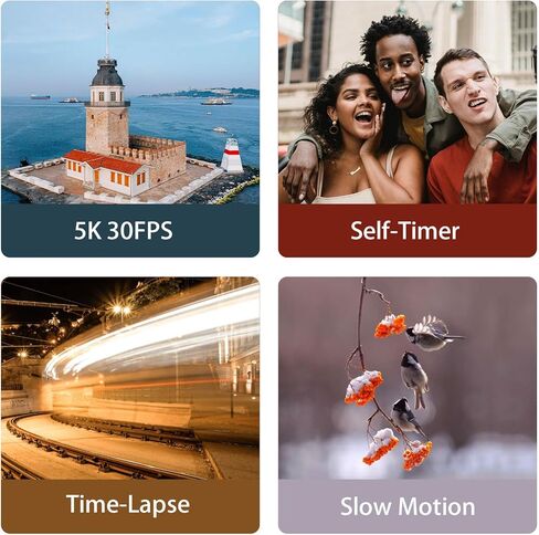 ORDRO Pocket Camera 4K 60FPS كاميرا فيديو كاميرا فيديو 3 محاور، تتبع الوجه، شاشة لمس 3.5 بوصة، كاميرا جسم الجيب بعدسة دوارة 180 درجة مع تسجيل الصوت والفيديو، دعم الميكروفون الخارجي in Kuwait