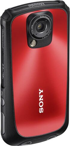 كاميرا فيديو Sony Bloggie Sport (MHSTS22) مقاومة للماء مع تقريب رقمي 4x وشاشة LCD تعمل باللمس مقاس 2.7 بوصة (أحمر) (طراز جديد) (متجدد) in Kuwait