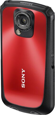 كاميرا فيديو Sony Bloggie Sport (MHSTS22) مقاومة للماء مع تقريب رقمي 4x وشاشة LCD تعمل باللمس مقاس 2.7 بوصة (أحمر) (طراز جديد) (متجدد) in Kuwait