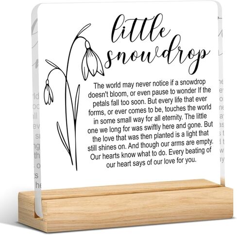 Remembrance Gifts for Loss of Baby Memorial Infant Sympathy Gifts for Loss of Loved One Baby Girl Boy,Acrylic Desk Decor Sign with Wood Stand for Table Tabletop Bedroom 4 X 4 Inch in Kuwait