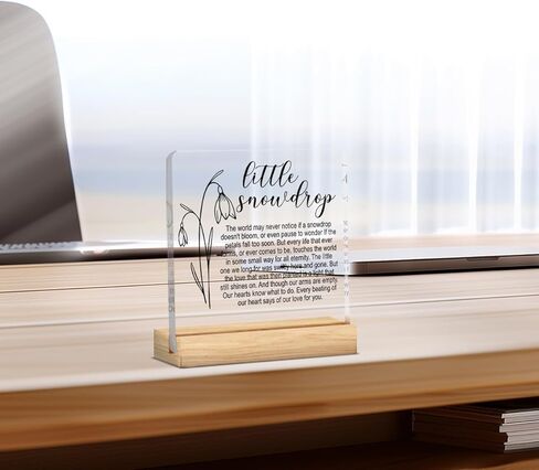 Remembrance Gifts for Loss of Baby Memorial Infant Sympathy Gifts for Loss of Loved One Baby Girl Boy,Acrylic Desk Decor Sign with Wood Stand for Table Tabletop Bedroom 4 X 4 Inch in Kuwait