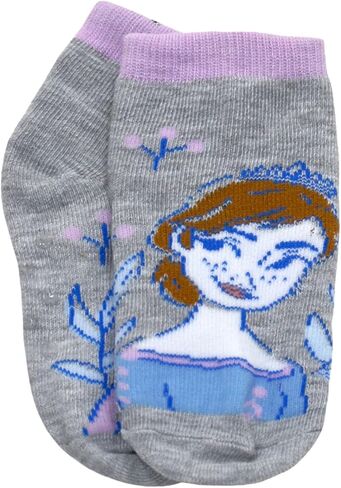Disney Frozen Socks with Grippers for Kids, 6 Pack Elsa Grip Socks for Toddler Girls, Elsa, Anna, Olaf, Sizes 2T-5T in Kuwait