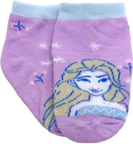 Disney Frozen Socks with Grippers for Kids, 6 Pack Elsa Grip Socks for Toddler Girls, Elsa, Anna, Olaf, Sizes 2T-5T in Kuwait