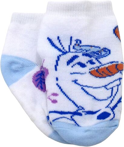 Disney Frozen Socks with Grippers for Kids, 6 Pack Elsa Grip Socks for Toddler Girls, Elsa, Anna, Olaf, Sizes 2T-5T in Kuwait