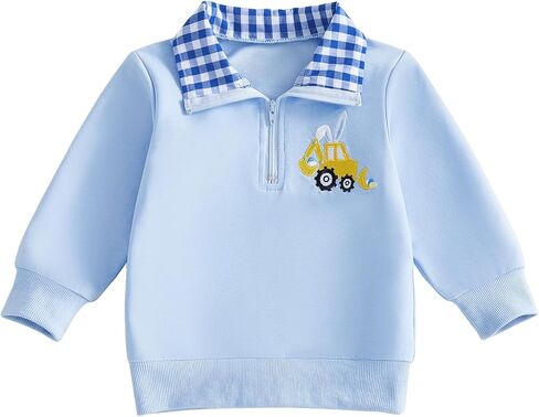 Toddler Baby Girl Boy Easter Outfit Bunny Carrot Embroidery Sweatshirt Tops Long Sleeve Polo Shirts Pullover Clothes in Kuwait