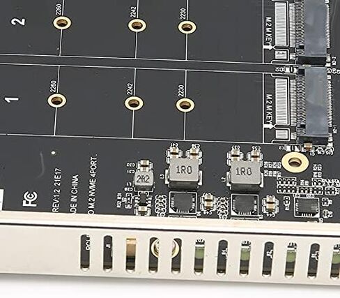 بطاقة محول 4 منفذ M.2 NVME SSD إلى PCIE X16 M KEY 4 × 32GBPS محول محول القرص الصلب دعم بطاقة توسيع القارئ M.2 NVME Protocol SSDM.2 PCIE Equipment (PH44) in Kuwait