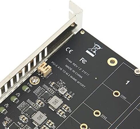 بطاقة محول 4 منفذ M.2 NVME SSD إلى PCIE X16 M KEY 4 × 32GBPS محول محول القرص الصلب دعم بطاقة توسيع القارئ M.2 NVME Protocol SSDM.2 PCIE Equipment (PH44) in Kuwait