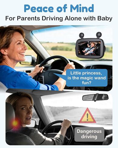 HD 1080P Baby Car Camera: Easy to Install 150° Wide Angle Car Seat Camera - Ultra-Clear Night Vision Full Backseat View - Safe Driving for Infants Kids Toddlers in Kuwait