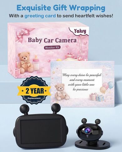 HD 1080P Baby Car Camera: Easy to Install 150° Wide Angle Car Seat Camera - Ultra-Clear Night Vision Full Backseat View - Safe Driving for Infants Kids Toddlers in Kuwait