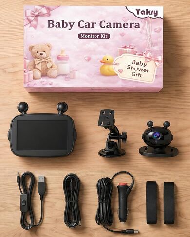 HD 1080P Baby Car Camera: Easy to Install 150° Wide Angle Car Seat Camera - Ultra-Clear Night Vision Full Backseat View - Safe Driving for Infants Kids Toddlers in Kuwait