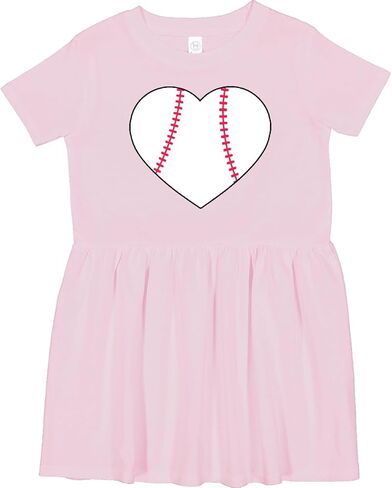 inktastic Heart Shaped Baseball Toddler Dress in Kuwait