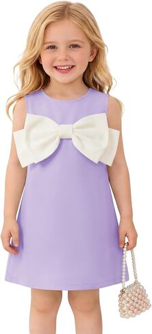 Haloumoning Toddler Baby Girl Dress Little Kids Cute Bow Knot Sleeveless Party Dresses 9M-8Y in Kuwait