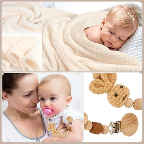 Best Baby Gift Set for Newborn Boys&Girls-Gender Neutral Baby Shower Gifts with Baby Pacifiers,Handprint&Footprint Keepsake Frame,Knitted Blanket,Rattle,Socks&Pacifier Clip–Deluxe Gift Box in Kuwait