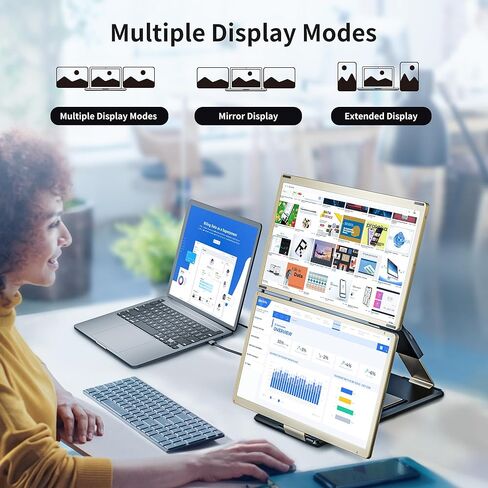 12.1'' Portable Monitor Touchscreen, FHD IPS Touch Screen, Portable Plug&Play, Travel Monitor with Kickstand & Speaker, HDMI USB C External for Laptop Phone Computer Switch PS5 in Saudi Arabia