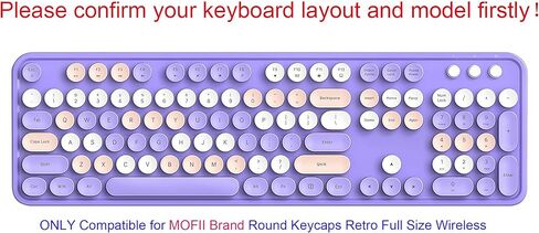 Silicone Keyboard Cover Skin Protector Compatible for MOFII Round Keycaps Retro Full Size Wireless Keyboard with Number Pad (Clear) in Saudi Arabia
