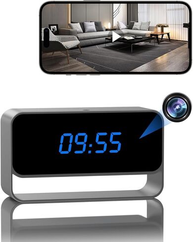 كاميرا مراقبة لاسلكية صغيرة HiSpyCam مع شاشة عرض على مدار الساعة - دقة Full HD 1080P - كاميرا WiFi Nanny للاستخدام المنزلي - رؤية ليلية قوية - تخزين سحابي/محلي in Kuwait