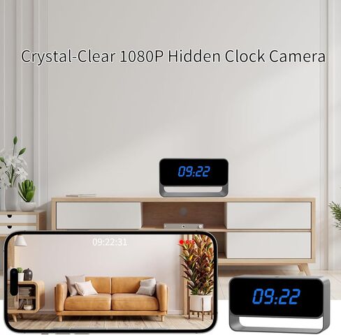 كاميرا مراقبة لاسلكية صغيرة HiSpyCam مع شاشة عرض على مدار الساعة - دقة Full HD 1080P - كاميرا WiFi Nanny للاستخدام المنزلي - رؤية ليلية قوية - تخزين سحابي/محلي in Kuwait