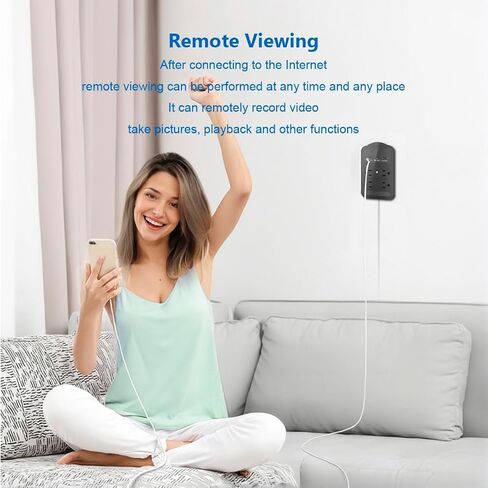2026 كاميرا مخفية بدقة 4K WiFi Nanny Cam مع رؤية ليلية، كاميرا تجسس بمنفذ شاحن لاسلكي، كشف الحركة | كاميرا تخزين داخلية SD للحيوانات الأليفة|المنزل|المكتب - رمادي in Kuwait