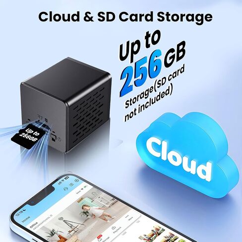javiscam 2026 Upgraded 4K Spy Camera, Mini Hidden WiFi Camera with Live View, Plug-in Indoor Security Cam, 24/7 Recording, Motion Alerts, Night Vision, Cloud & TF Storage in Kuwait