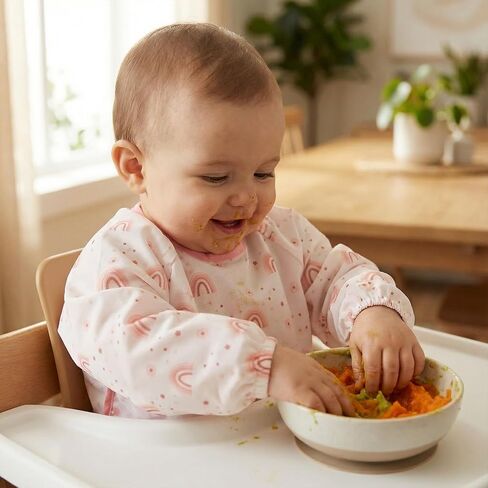 مريلة أطفال بأكمام طويلة من HAMUR HOME - مقاومة للماء ومقاومة للفوضى لفطام الطفل - خفيفة الوزن ويمكن غسلها في الغسالة in Kuwait
