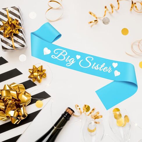 Big Sister Baby Shower Blue Decorations Gifts for Girls Promoted to Be New Big Sister Announcement Gender Reveals Sash Gifts for Daughters Teen for Welcome New Baby Party Supplies for Women in Kuwait