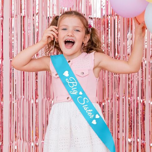 Big Sister Baby Shower Blue Decorations Gifts for Girls Promoted to Be New Big Sister Announcement Gender Reveals Sash Gifts for Daughters Teen for Welcome New Baby Party Supplies for Women in Kuwait