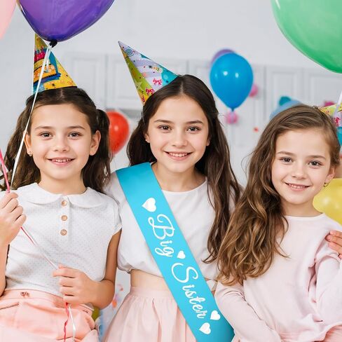 Big Sister Baby Shower Blue Decorations Gifts for Girls Promoted to Be New Big Sister Announcement Gender Reveals Sash Gifts for Daughters Teen for Welcome New Baby Party Supplies for Women in Kuwait