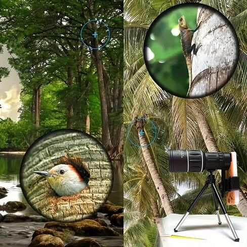 16×52 Monocular Telescope Compact High Powered Scope with Hand Strap for Outdoor Sightseeing Bird Watching Hiking Travel Concerts in Kuwait