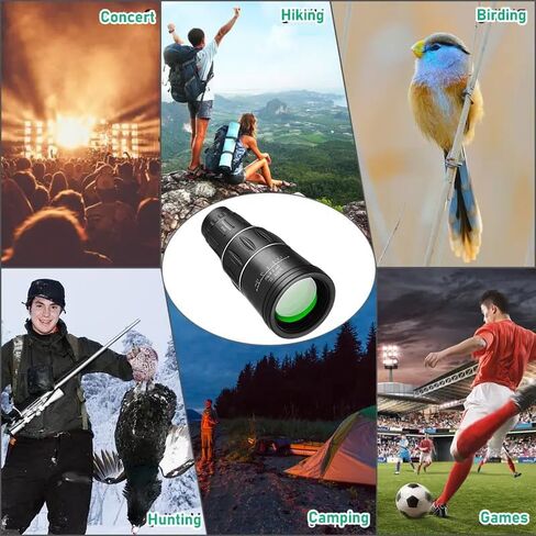 16×52 Monocular Telescope Compact High Powered Scope with Hand Strap for Outdoor Sightseeing Bird Watching Hiking Travel Concerts in Kuwait