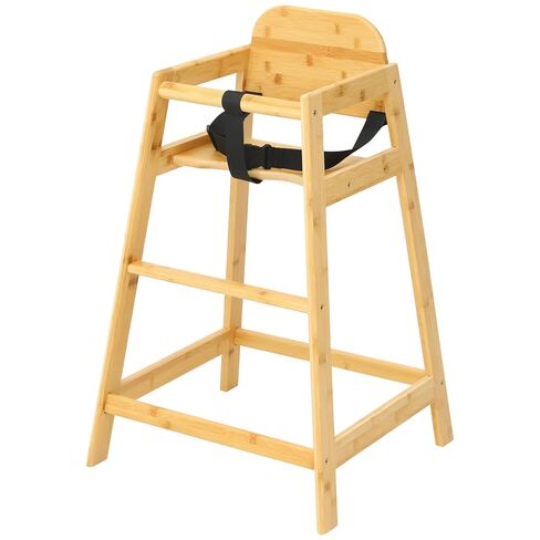 2026 New Bamboo High Chair for Baby and Toddler, ASTM F404 Certified, Ergonomic Back Support, Wooden Baby High Chair for Home & Restaurant Use, Compact, Stable & Eco-Friendly Toddler Feeding Chair in Kuwait