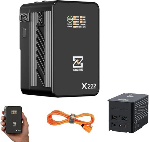 بطارية ZGCINE V Mount X222,222Wh 15000mAh مع مخرج 140W، شحن كامل 2H، USB-C مزدوج، DC، ثلاثة منافذ D-TAP (22V عالية الجهد)، شاشة OLED لإضاءة الفيديو عالية الطاقة، الكاميرا، كاميرا الفيديو، الشاشة in Kuwait