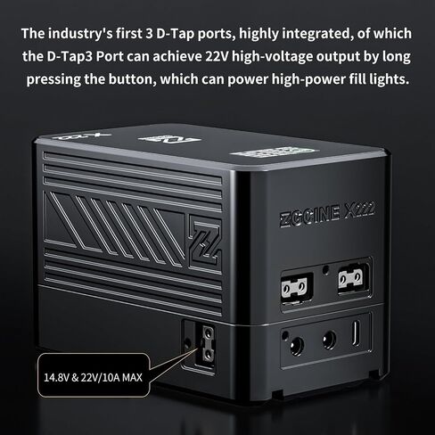 بطارية ZGCINE V Mount X222,222Wh 15000mAh مع مخرج 140W، شحن كامل 2H، USB-C مزدوج، DC، ثلاثة منافذ D-TAP (22V عالية الجهد)، شاشة OLED لإضاءة الفيديو عالية الطاقة، الكاميرا، كاميرا الفيديو، الشاشة in Kuwait